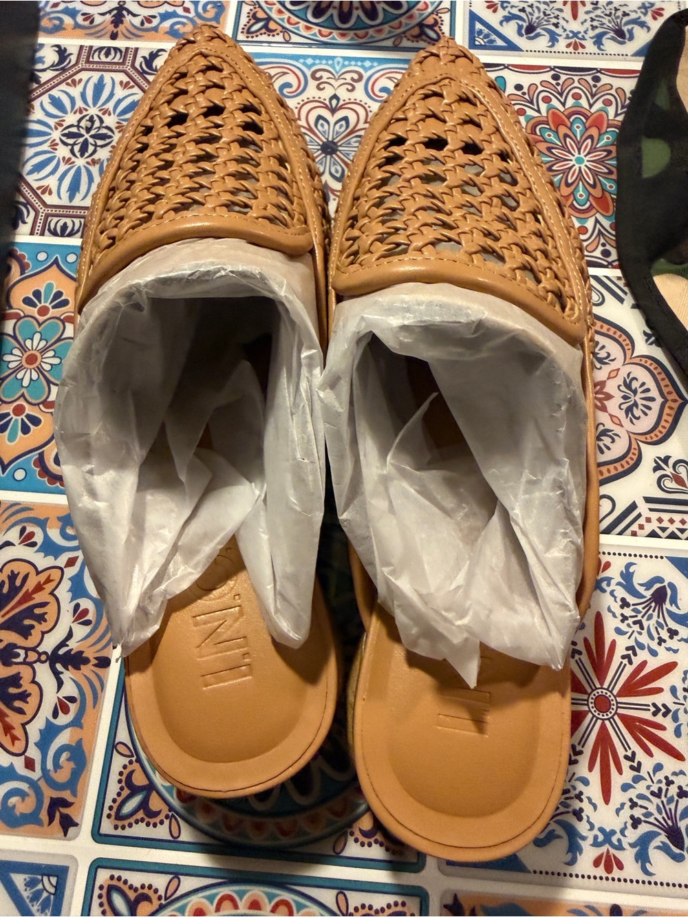 INC International Concepts Woven Tan Slip-On Loafers - Picture 2 of 3